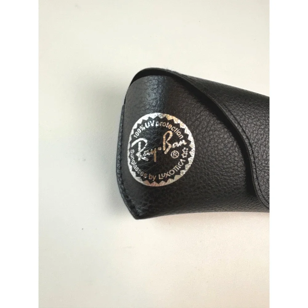 Ray-Ban Sunglasses Case Black Faux Leather OS Classic Snap Closure Logo